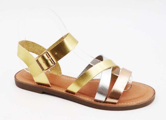 Loaf-02 Multi Strap Flat Sandals