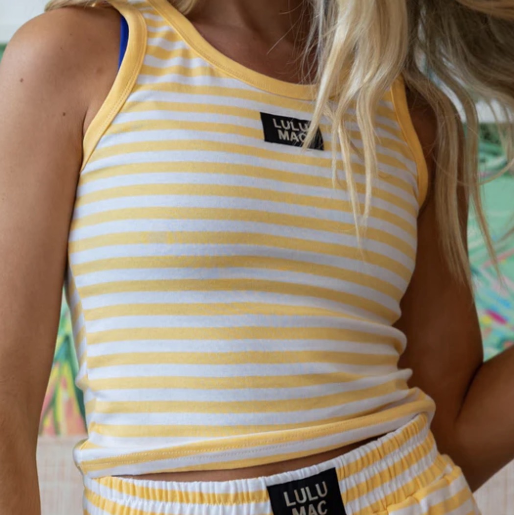 Yellow Stripe Society Tank Top