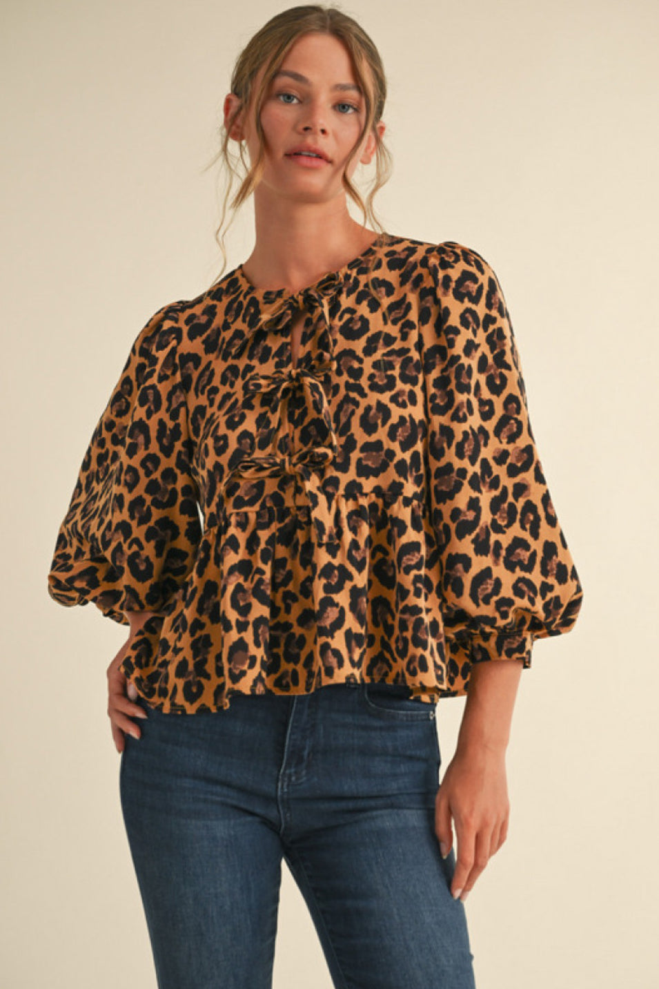 B12358 Leopard Print Top