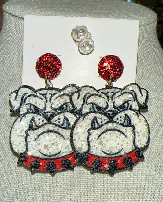 EE4190 Glitter Bulldog Earrings