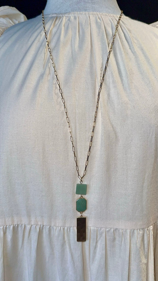 QNE2792 33” Stone Necklace