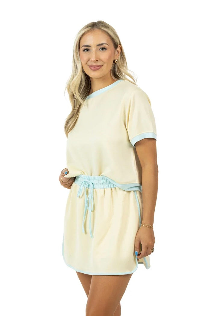 Yellow and Blue Skort Set