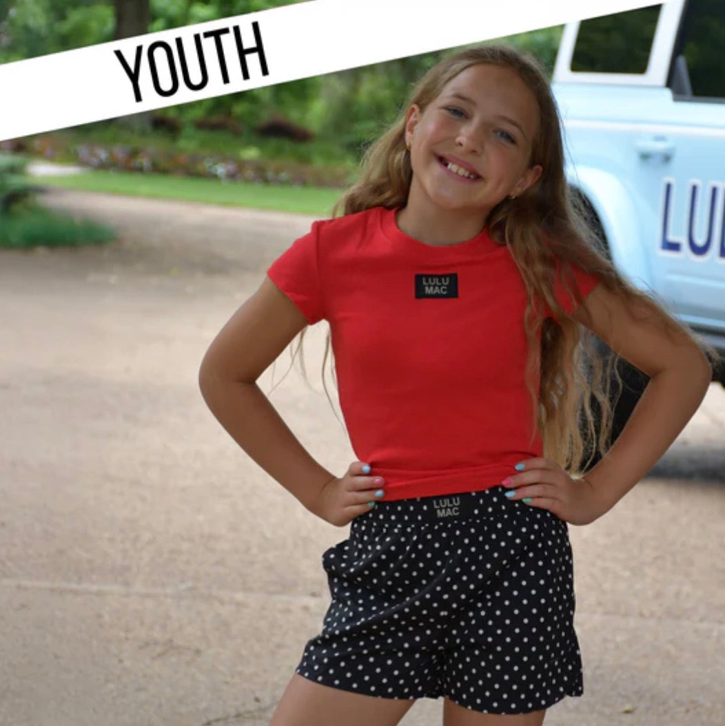 LM-KSH-1010 Black Mini Polka Dot Kids Shorts