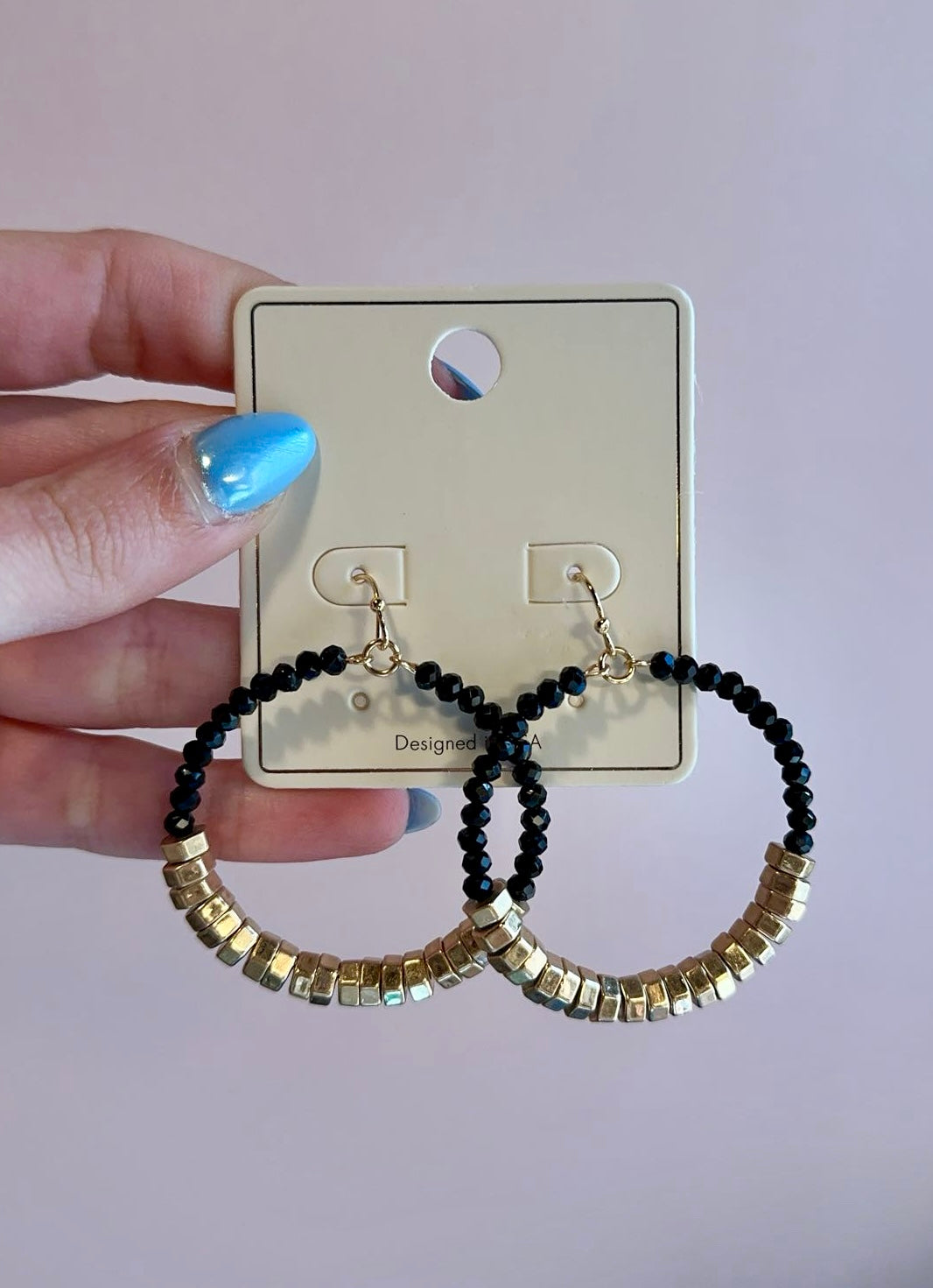 QE2741 Beaded Drop Earrings