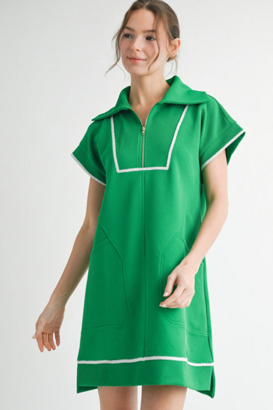 S41443 Solid Textured Dress
