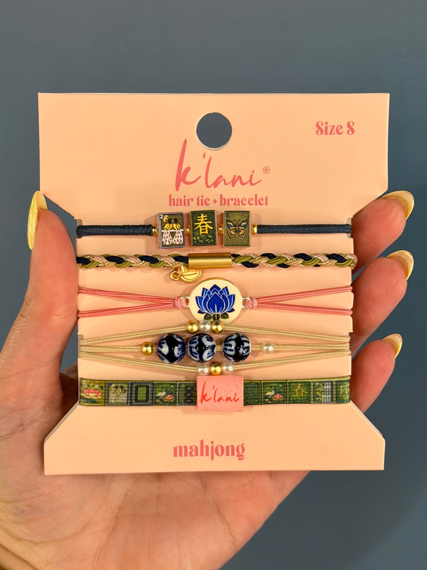 Mahjong Hair Tie + Bracelet Set