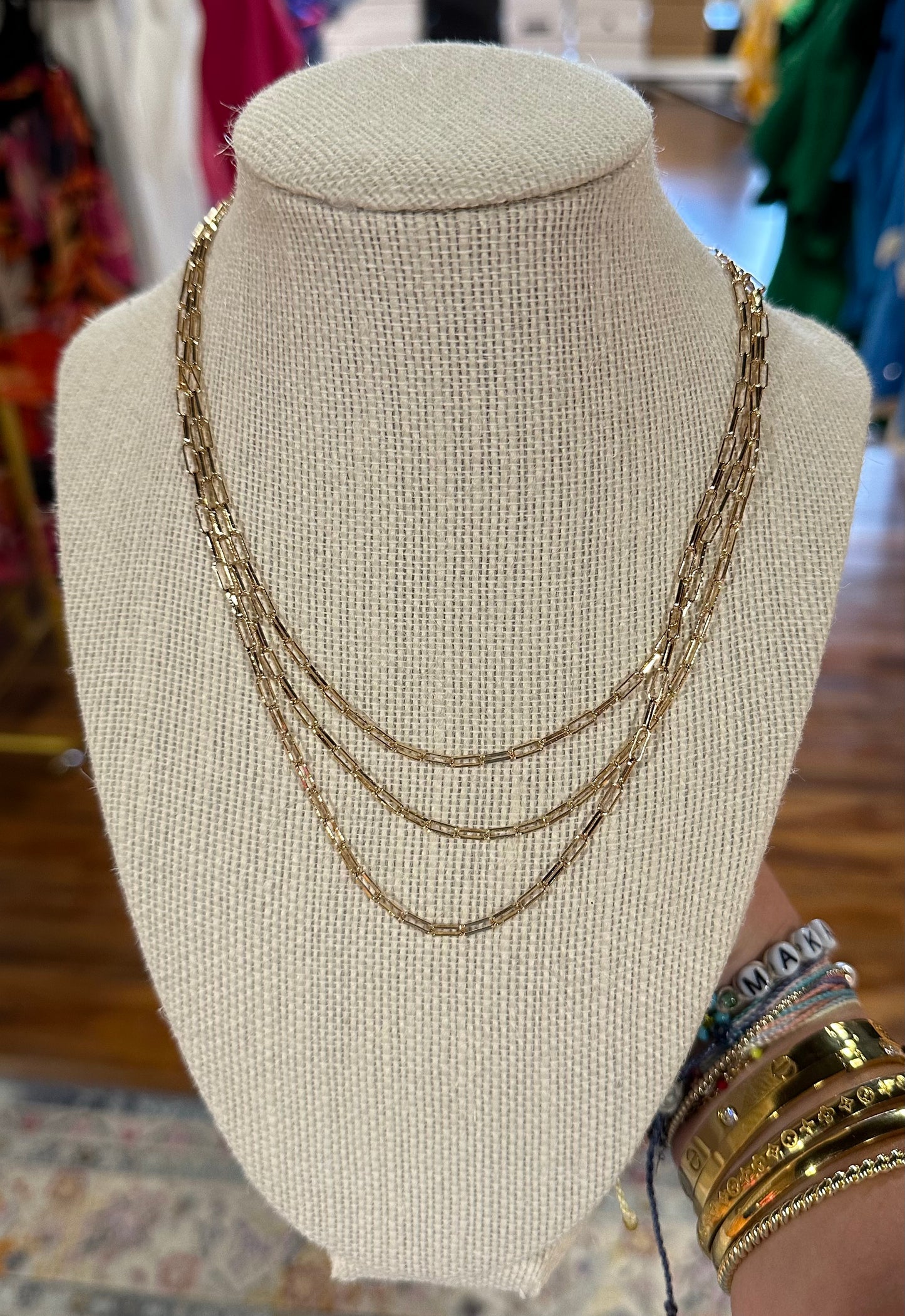 43801 3-Row Chain Necklace