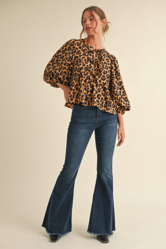 B12358 Leopard Print Top