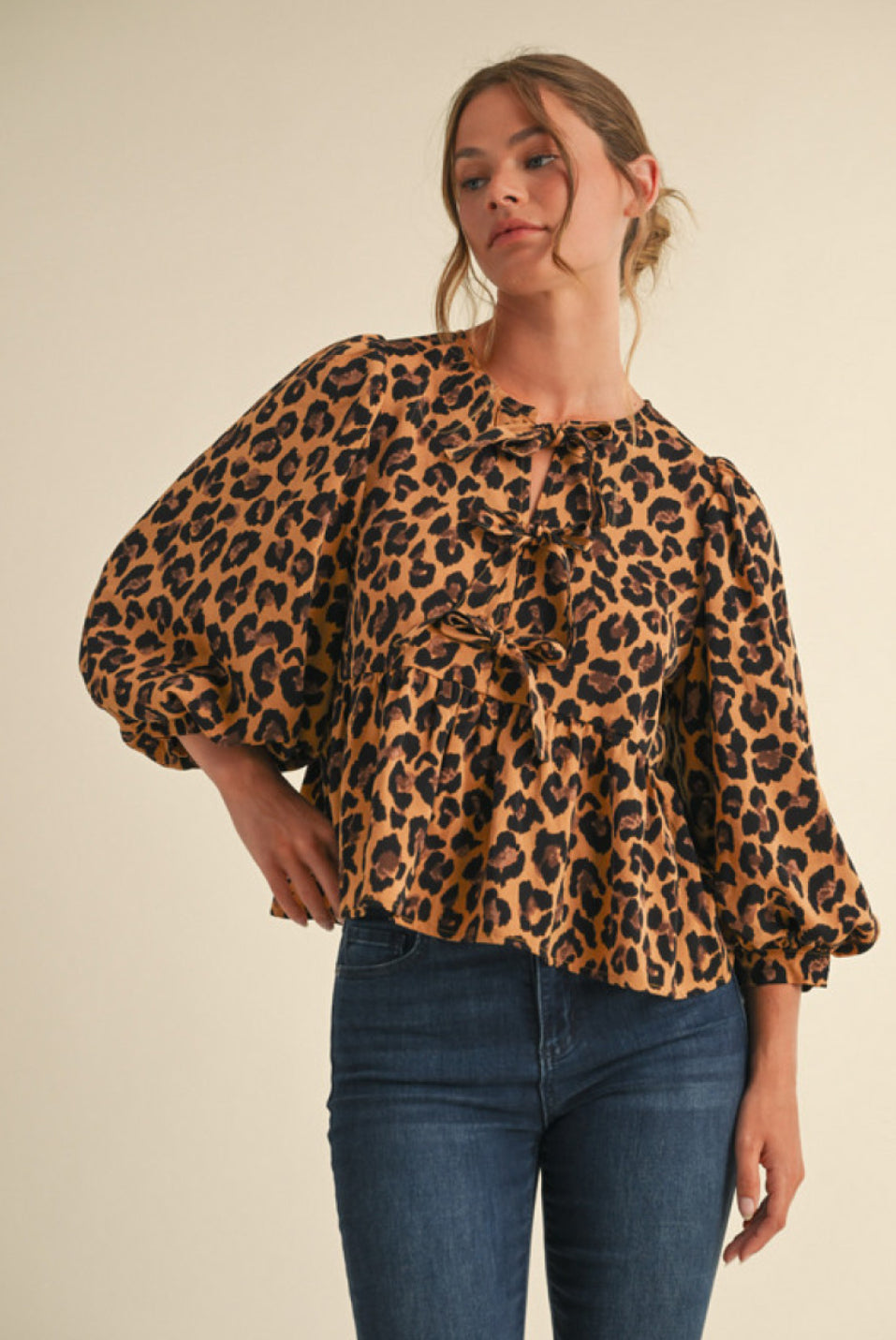 B12358 Leopard Print Top