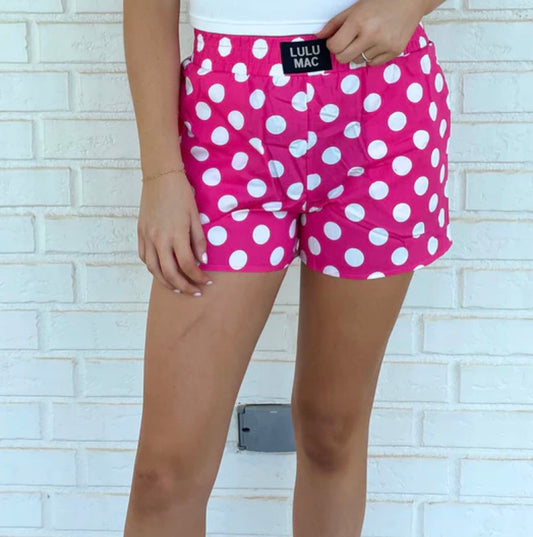 BXPD Hot Pink Polka Dot Boxer Shorts