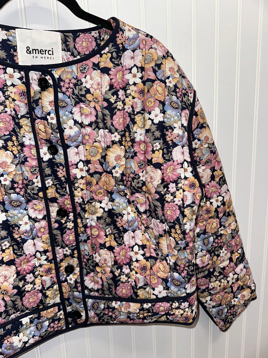 MJK2531 Floral Quilted Jacket