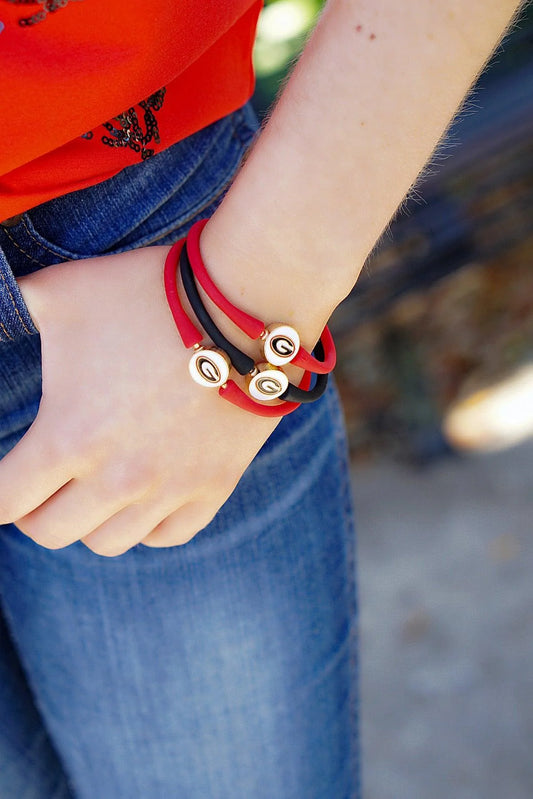 Georgia Bulldogs Enamel Silicone Bali Bracelet