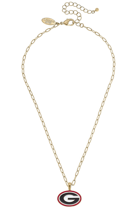 Georgia Bulldogs Enamel Pendant Necklace