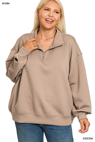 RLT-4056X5 Curvy Scuba Half-Zip Pullover