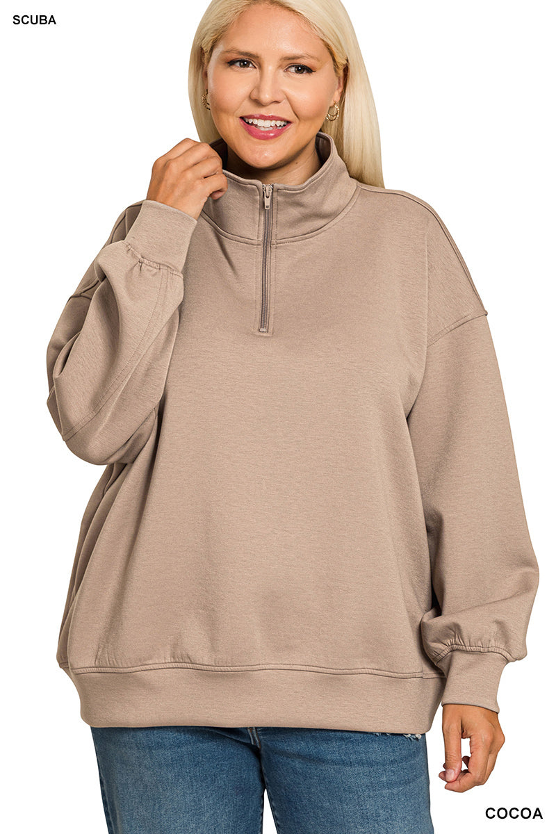 RLT-4056X5 Curvy Scuba Half-Zip Pullover