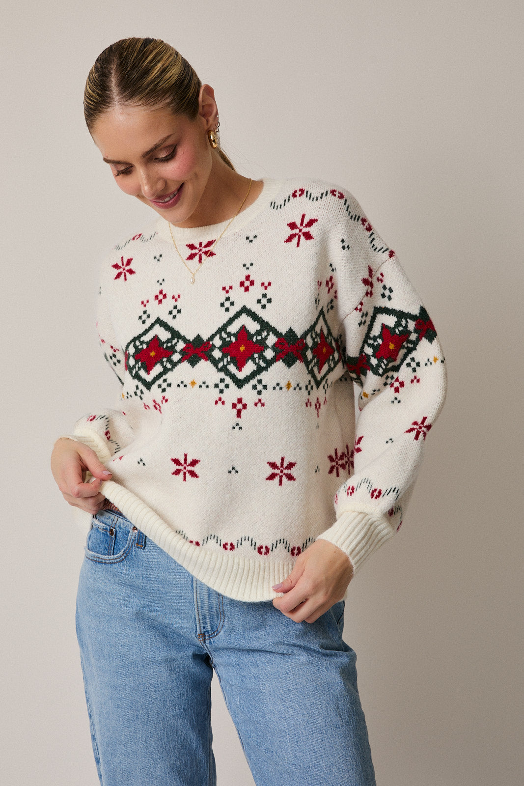 MWT20405 Printed Christmas Sweater