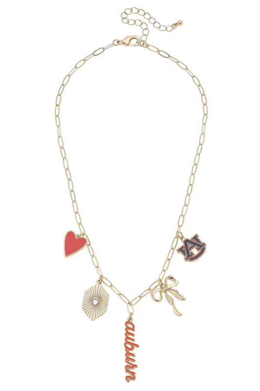 Auburn Tigers Paper Clip Charm Collector Necklace