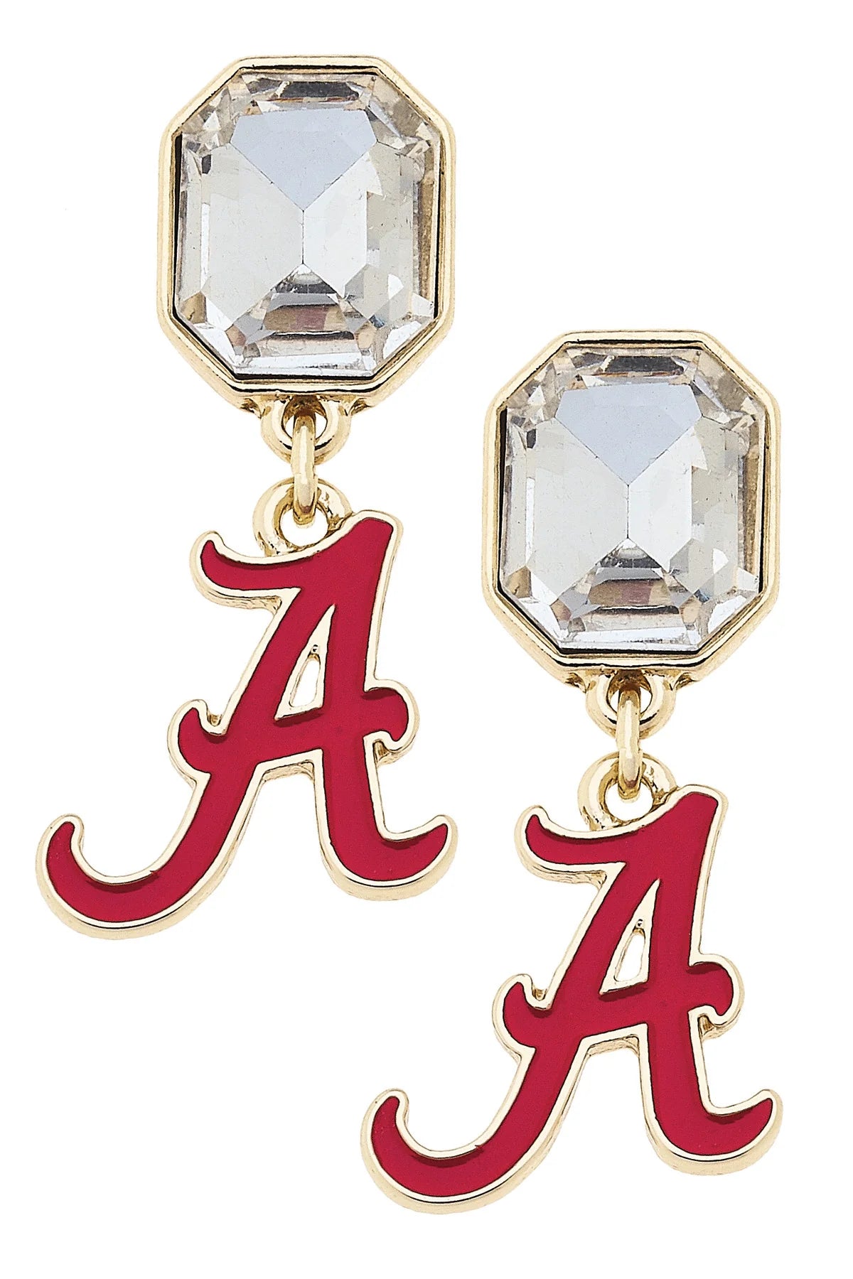 Alabama Crimson Tide Rhinestone Enamel Logo Earrings