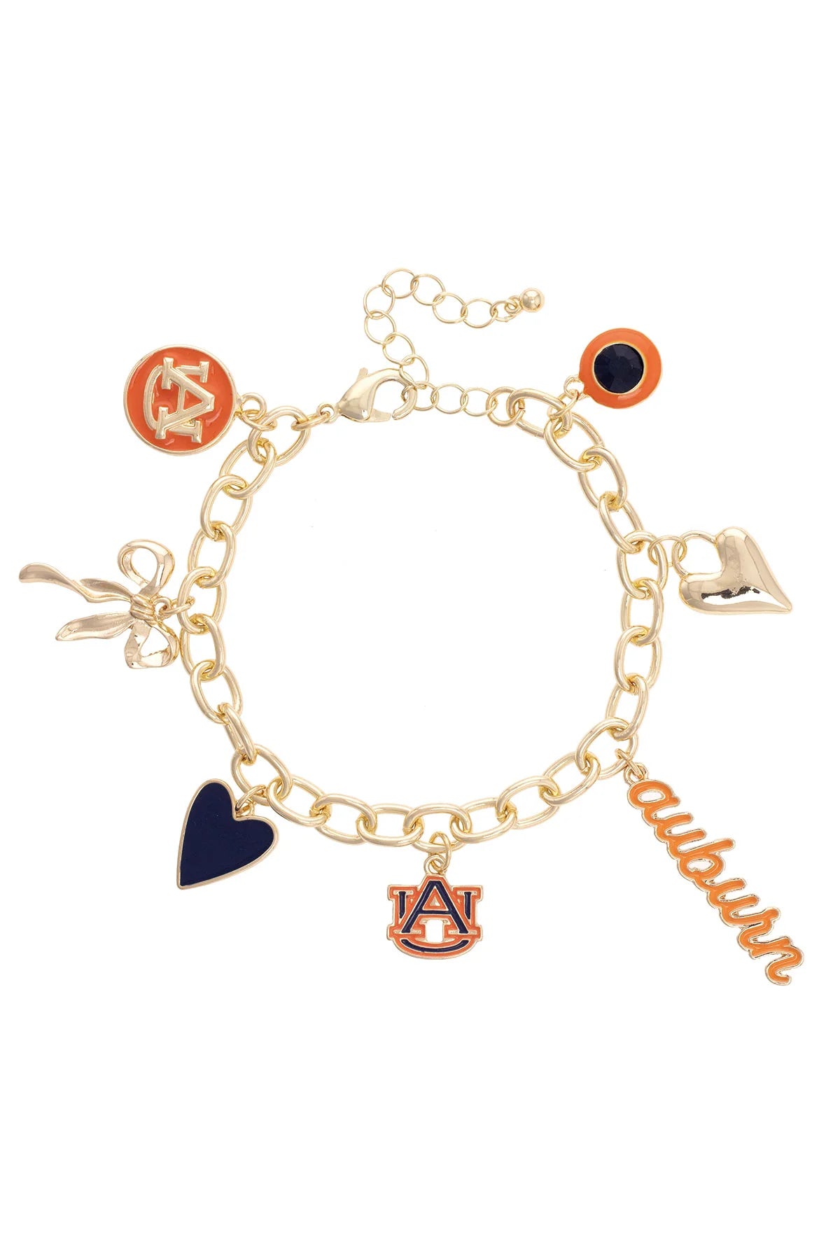 Auburn Tigers Enamel Icons Charm Bracelet