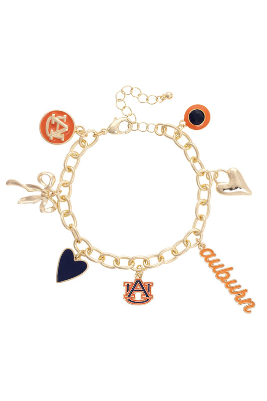 Auburn Tigers Enamel Icons Charm Bracelet