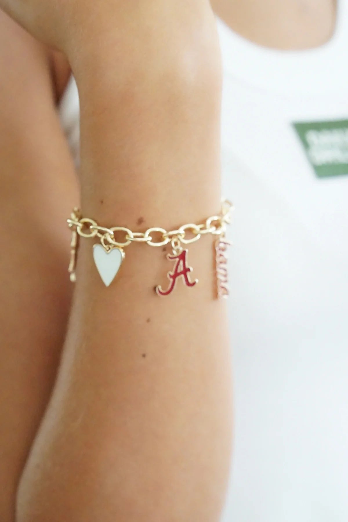 Alabama Crimson Tide Enamel Icons Charm Bracelet
