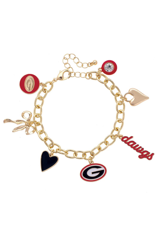 Georgia Bulldogs Enamel Icons Charm Bracelet