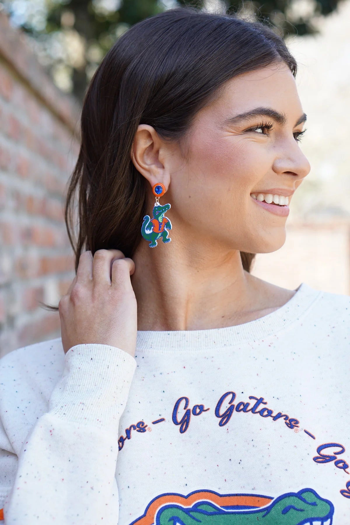 Florida Albert Gator Resin Mascot Earrings