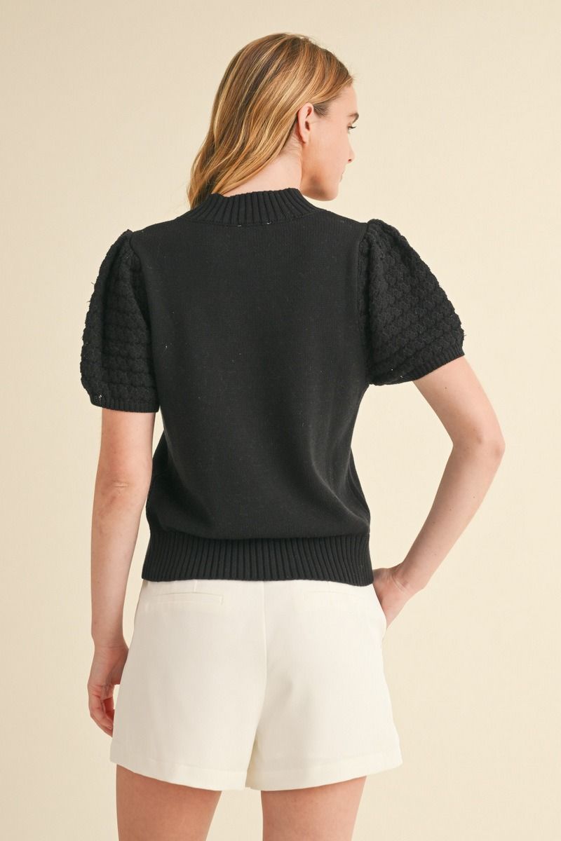 H12257 Mock Neck Top