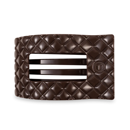 TELETIES Large Quilted Flat Rectangle Hair Clip