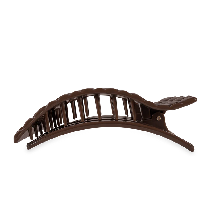 TELETIES Large Quilted Flat Rectangle Hair Clip