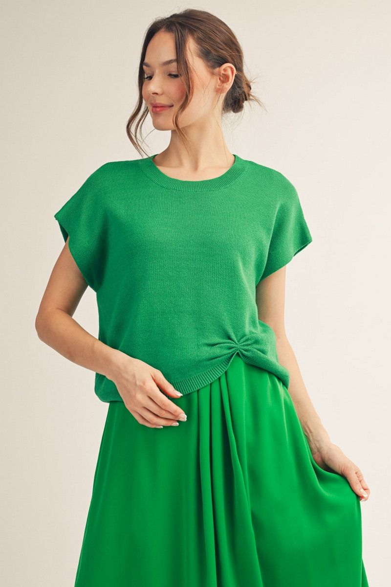 G15760-SWEATER Solid Sweater Top