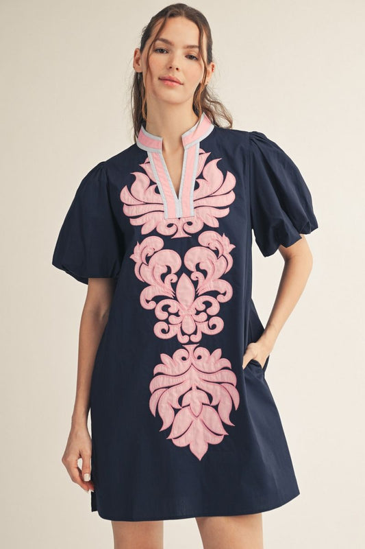 G15617 Baroque Appliqué Dress