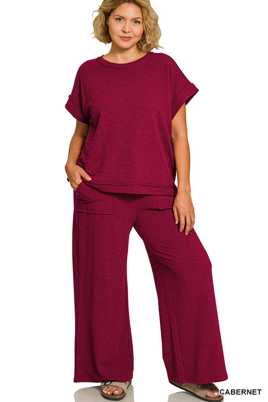CTCP-3462X5 Curvy Solid Pants Set