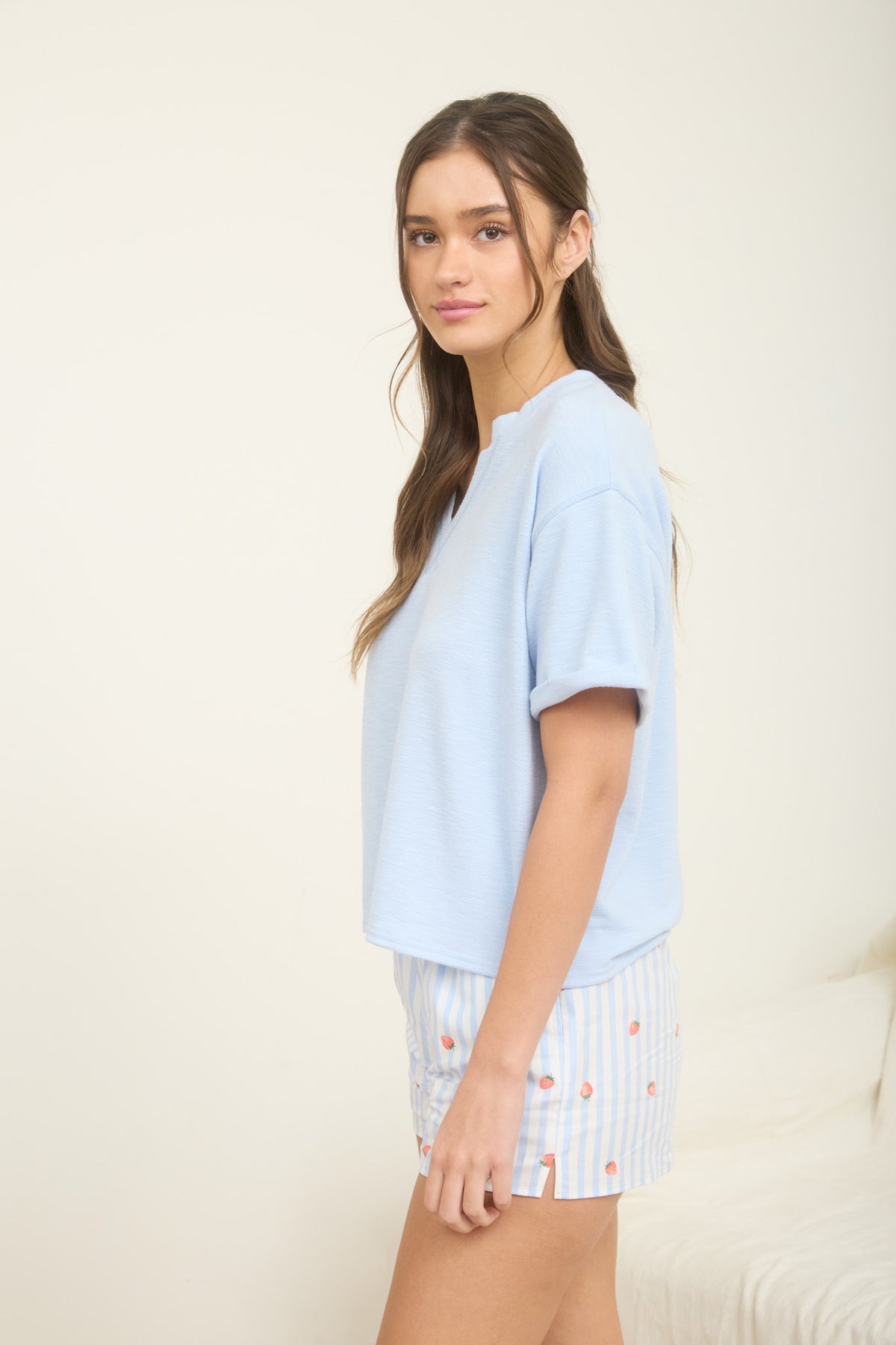 J5FT1006 Contrast Stitch Top