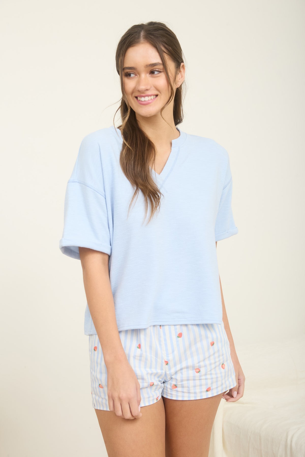 J5FT1006 Contrast Stitch Top