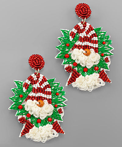 EP37675 Christmas Santa Wreath Earrings