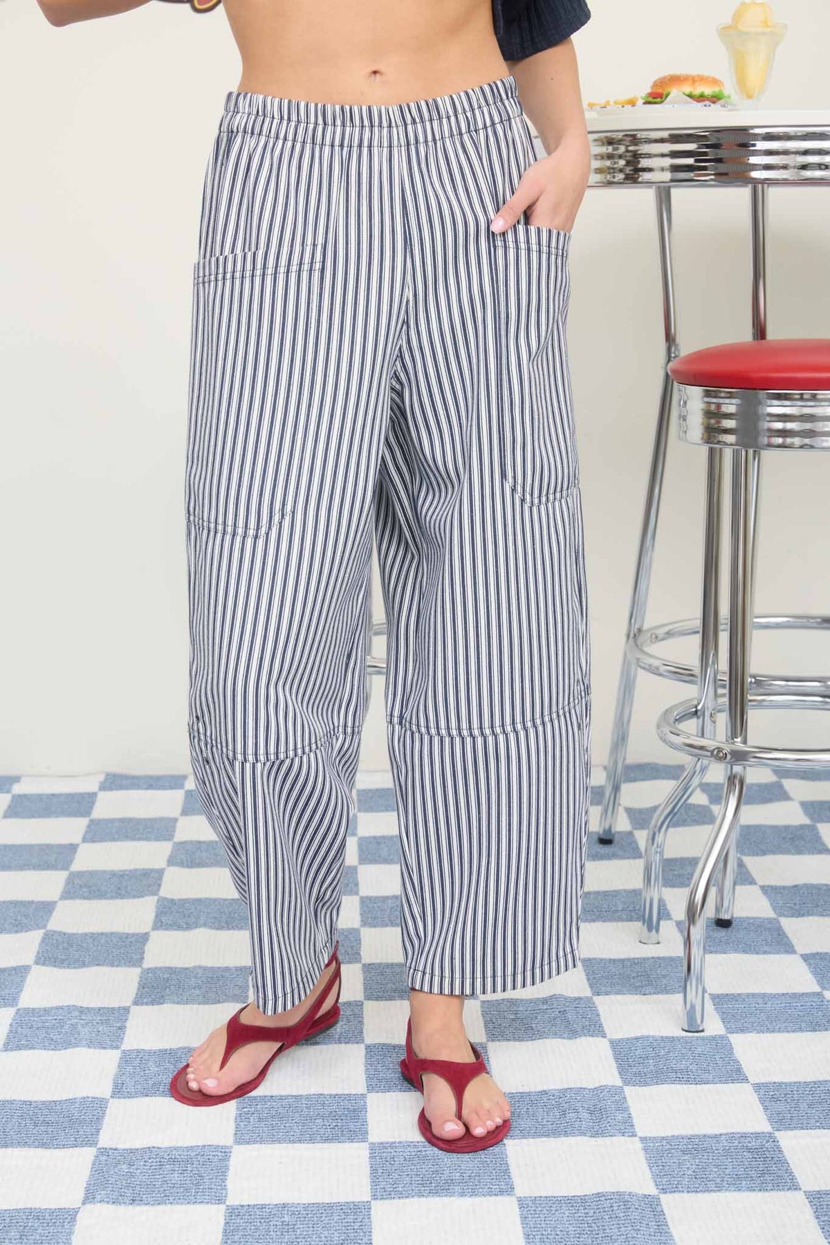 J6SP1010 Stripe Wide Leg Pants