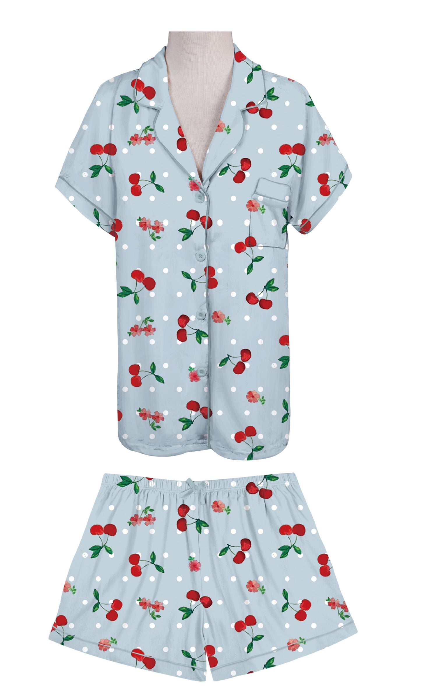 76626-F Polka Dot Cherry Pajama Set