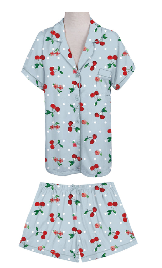 76626-F Polka Dot Cherry Pajama Set