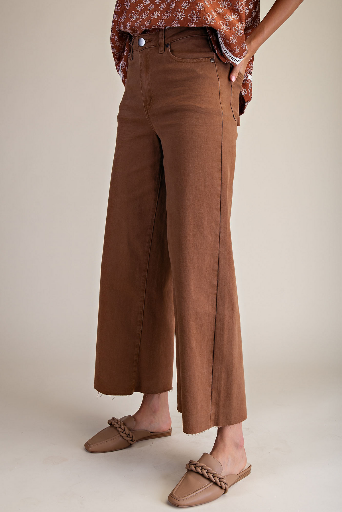 EB41372 High Waisted Twill Pants