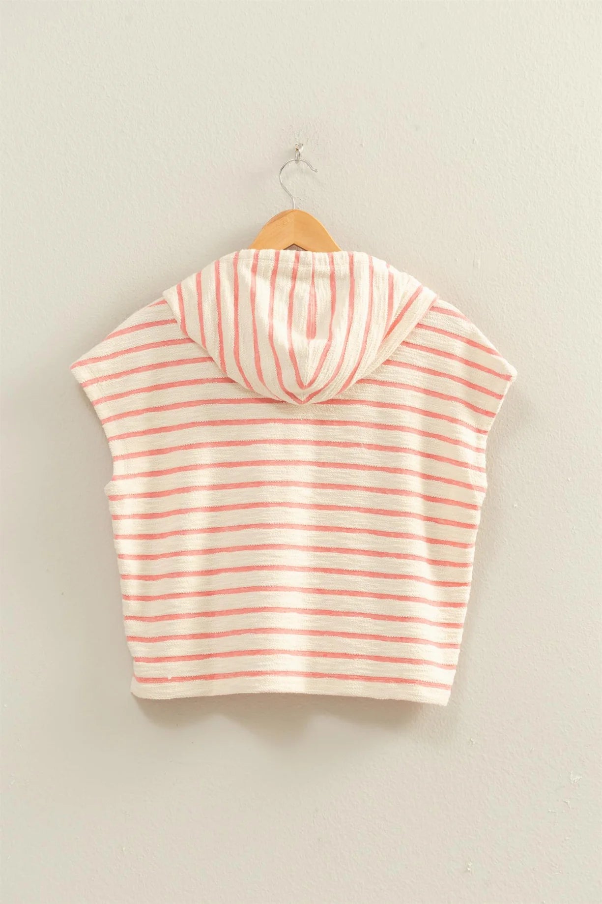DZ26A755 Striped Hooded Top with Pocket