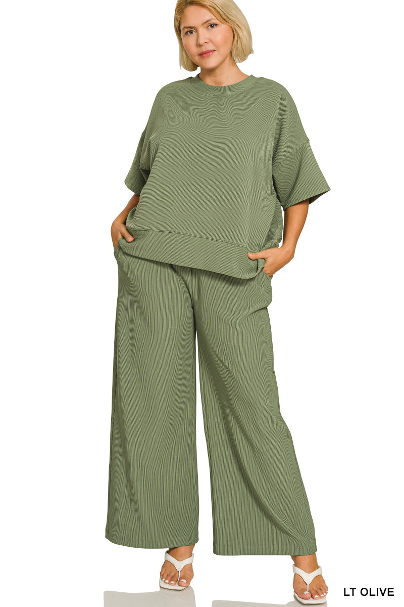 HRTP-2626X5 Curvy Ribbed Pants Set