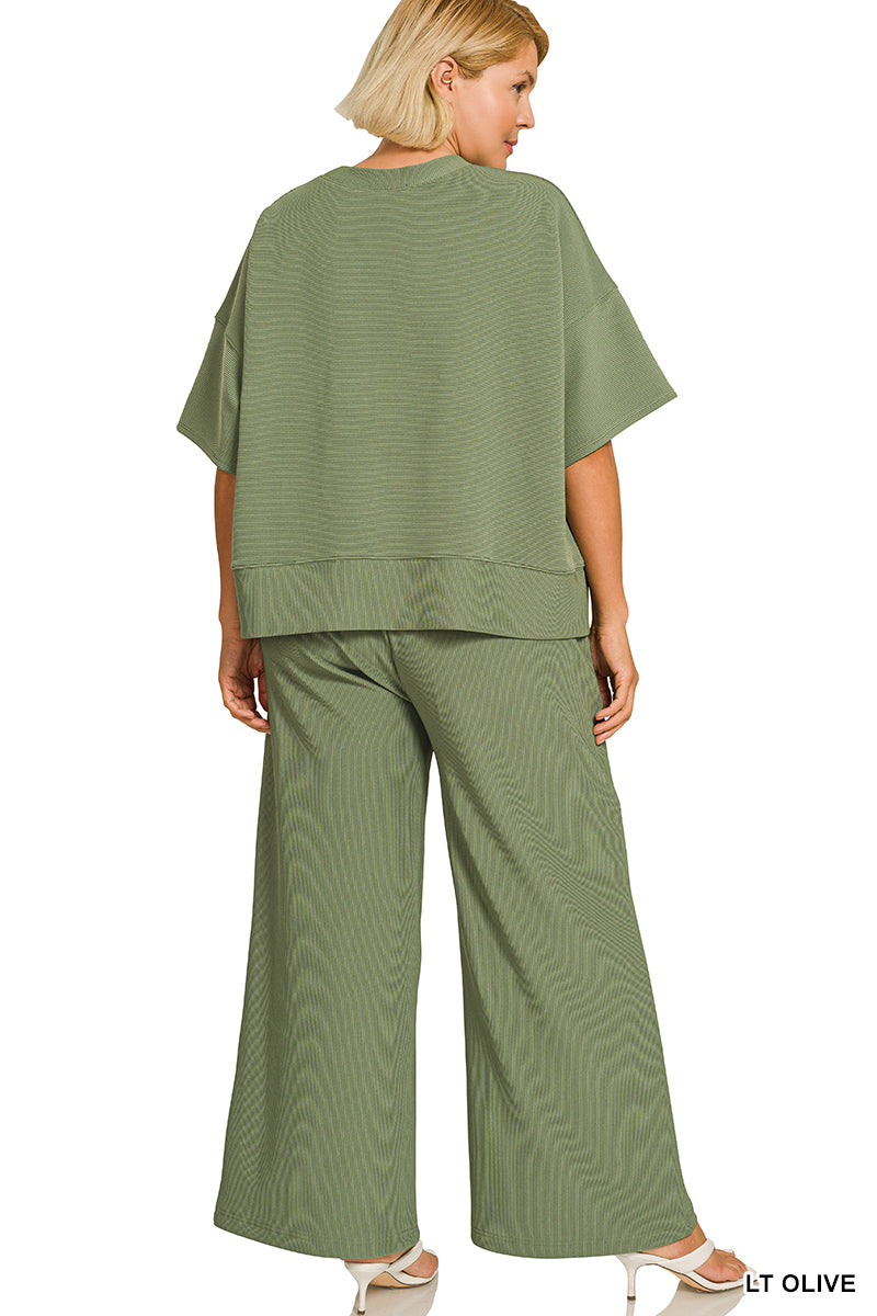 HRTP-2626X5 Curvy Ribbed Pants Set