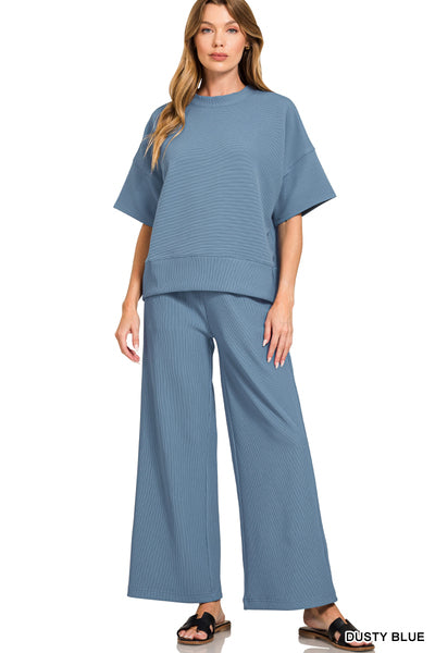 HRTP-2626Y3 Ribbed Pants Set