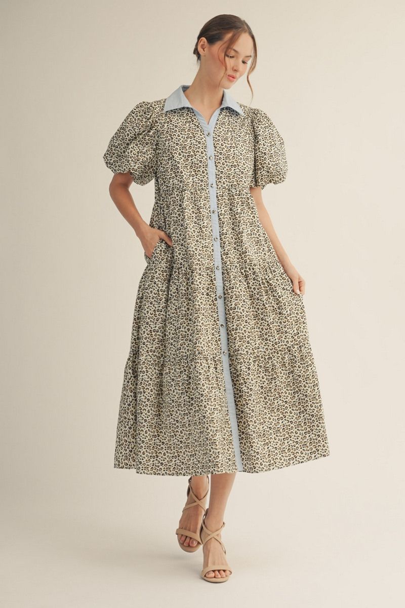 S7000 Leopard Midi Dress