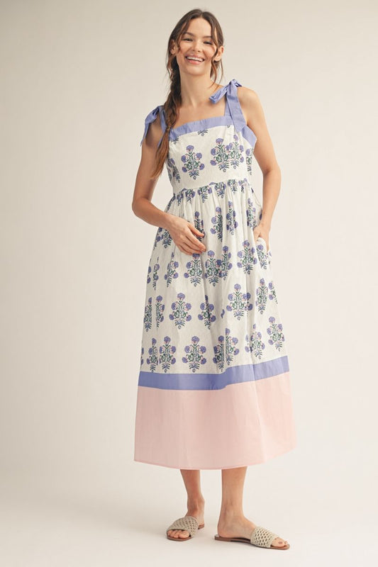 J50703 Marigold Print Midi Dress