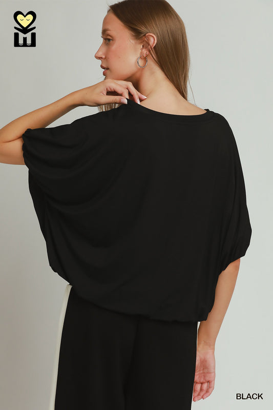 H1010 Bubble Sleeve and Hem Top