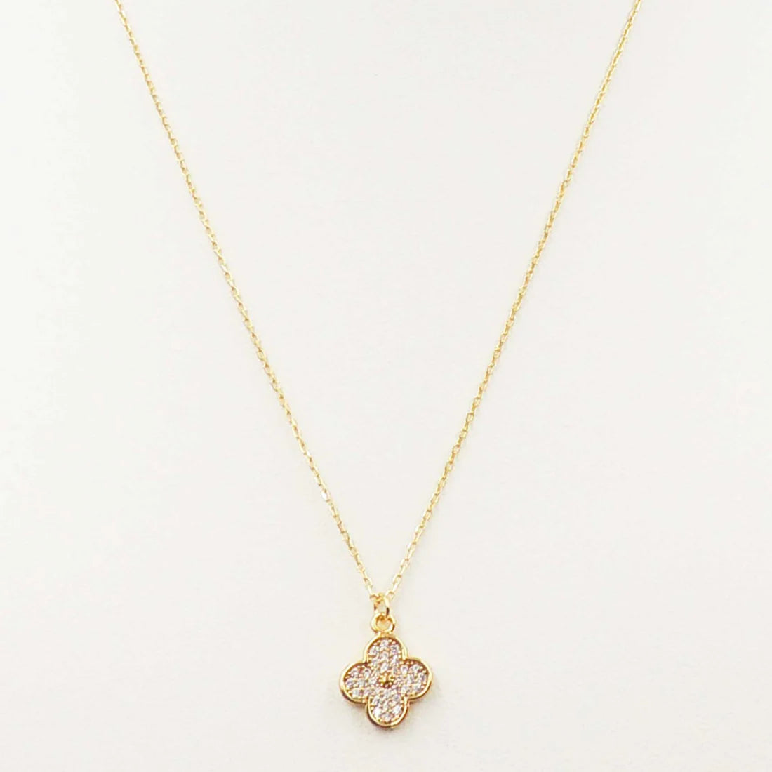 BGNA019 18K Gold Dipped Small Clover Necklace