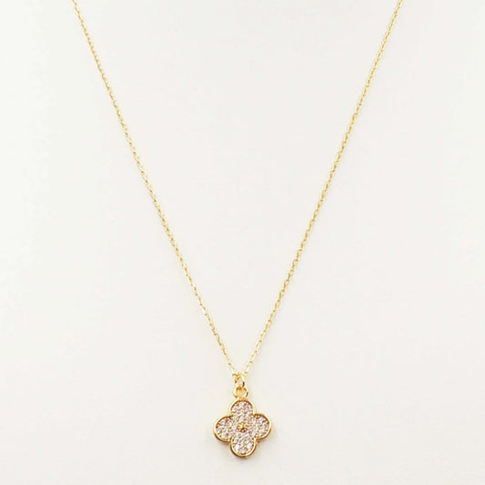 BGNA019 18K Gold Dipped Small Clover Necklace