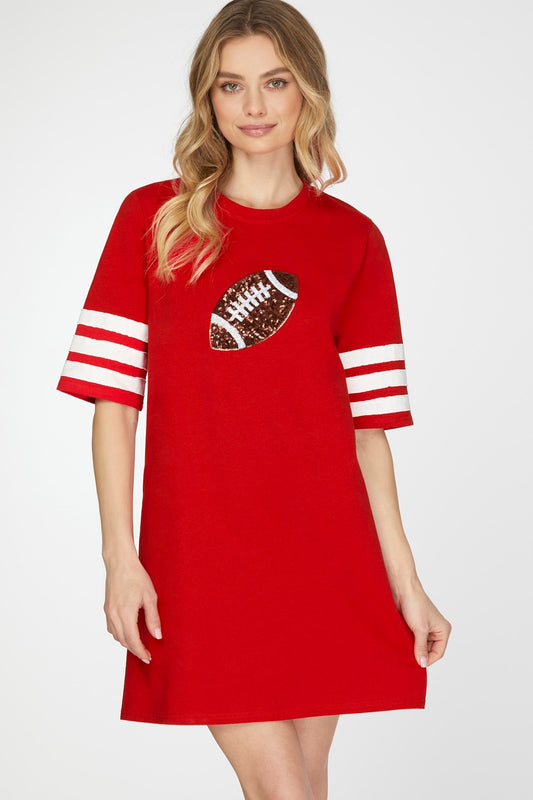 SY6691 Game Day Football Patch Dress